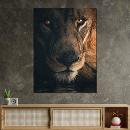 Lion Portrait Water - Zenzdesign - NicheCanvas