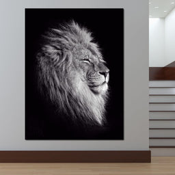 Black and White Lion King - NicheCanvas