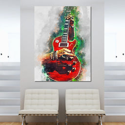 Slash Blood Red Guitar  - Abraham Szomor - NicheCanvas