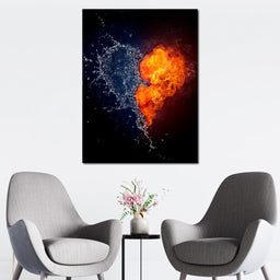 Fire and Water Love - NicheCanvas