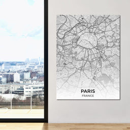Map of Paris, France - NicheCanvas