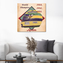 Ayrton Senna 1988 Helmet - Abraham Szomor - NicheCanvas