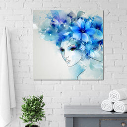 Woman with Floral Hat - NicheCanvas