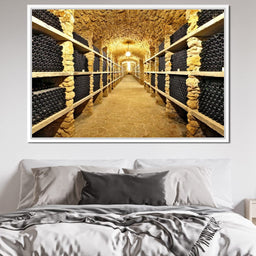 Wall of Wine Bottles - NicheCanvas