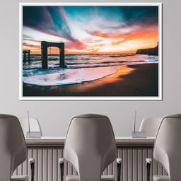 Beach Sunset Old Pier - Johanjjf - NicheCanvas