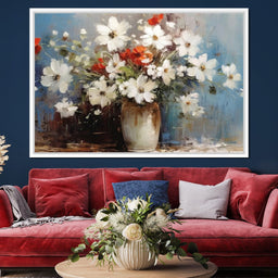 White & Red Flowers - Wildrose Creations - NicheCanvas