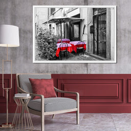 Red Tables In Rome - NicheCanvas