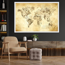 World Map Da Vinci - Mateo - NicheCanvas