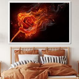 Rose on Fire - NicheCanvas