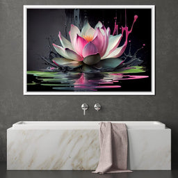 Watercolor Lotus Flower - NicheCanvas