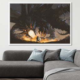 Dark Dragon Clash - NicheCanvas