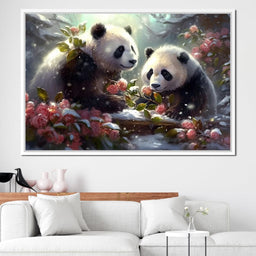 Winter Pandas - Neal Hackett - NicheCanvas