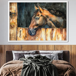 Horse in the Stable - NicheCanvas