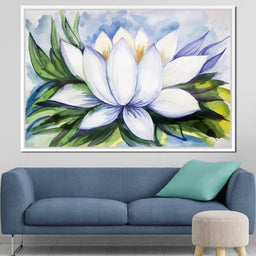 White Lotus Flower - NicheCanvas