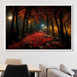Very Beautiful Forest at Night - NicheCanvas