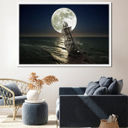 Sailing Under the Giant Moon - NicheCanvas