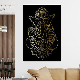 Golden Ganesha - NicheCanvas