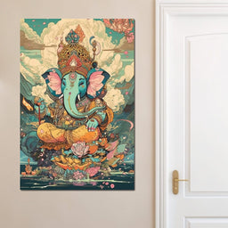 Joyful Lord Ganesh - NicheCanvas