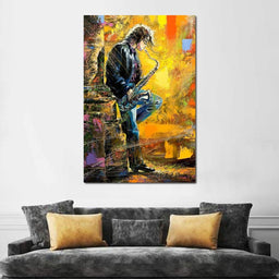 Man With Saxophone - NicheCanvas