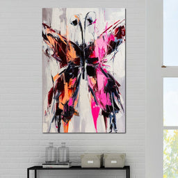 Orange & Pink Butterfly - NicheCanvas