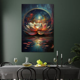 Midnight Lotus Flower - NicheCanvas