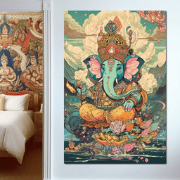 Joyful Lord Ganesh - NicheCanvas