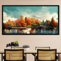 Lakefall Landscape - NicheCanvas