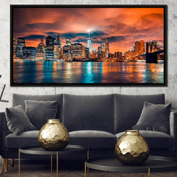 Red Clouds Over New York City - NicheCanvas