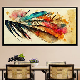 Feathers in Watercolor - NicheCanvas