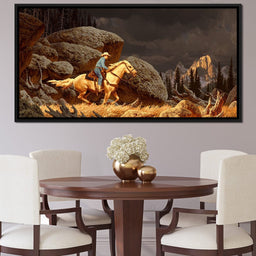 Cowboy In The Rockies - NicheCanvas
