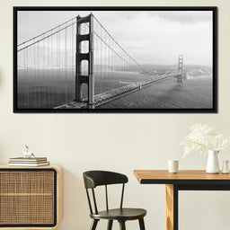 Golden Gate Bridge in Black & White - NicheCanvas