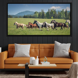 Horses of all Colors Running in a Pasture - Terrie Gray - NicheCanvas