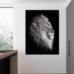 Black and White Lion King - NicheCanvas