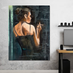 Smoking Woman - NicheCanvas