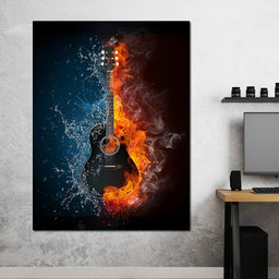 Fire & Water Guitar | NicheCanvas