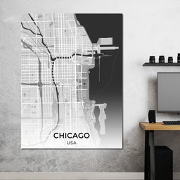 Map of Chicago, USA - NicheCanvas