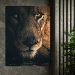 Lion Portrait Water - Zenzdesign - NicheCanvas
