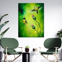 Emerald Songbirds - NicheCanvas