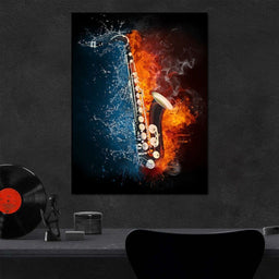 Fire & Water Saxophone - NicheCanvas