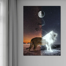 Lion Lune - Natacha Einat - NicheCanvas