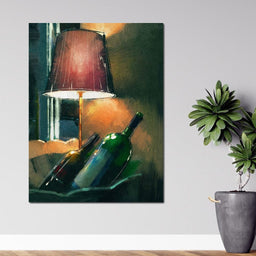 A couple of wine bottles - NicheCanvas