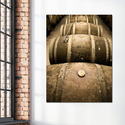 Rusted Wine Barrels - NicheCanvas