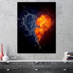 Fire and Water Love - NicheCanvas