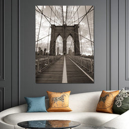 Brooklyn Bridge in Black & White - NicheCanvas