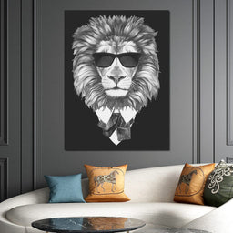 Dressed Up Lion - NicheCanvas