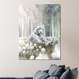 White Tiger Flowers - Zenzdesign - NicheCanvas