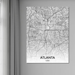 Map of Atlanta, USA - NicheCanvas