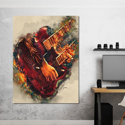 Jimmy Page's Electric Guitar - Abraham Szomor - NicheCanvas