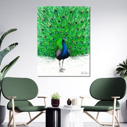 Prancing Peacock - Ashvin Harrison Art | NicheCanvas