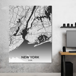 Map of New York City, USA - NicheCanvas